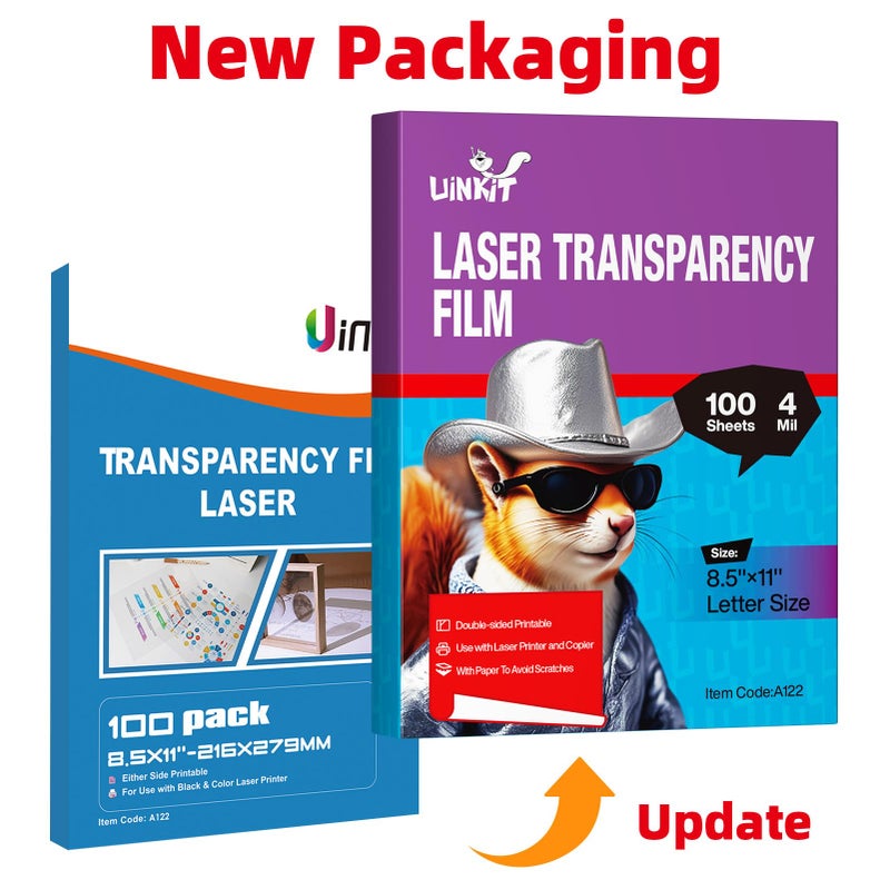 Uinkit Laser Transparency Film 8.5x11 Transparent Paper for Overhead Projector and Laser Jet Printer Copier, 100 Sheets - Image 3